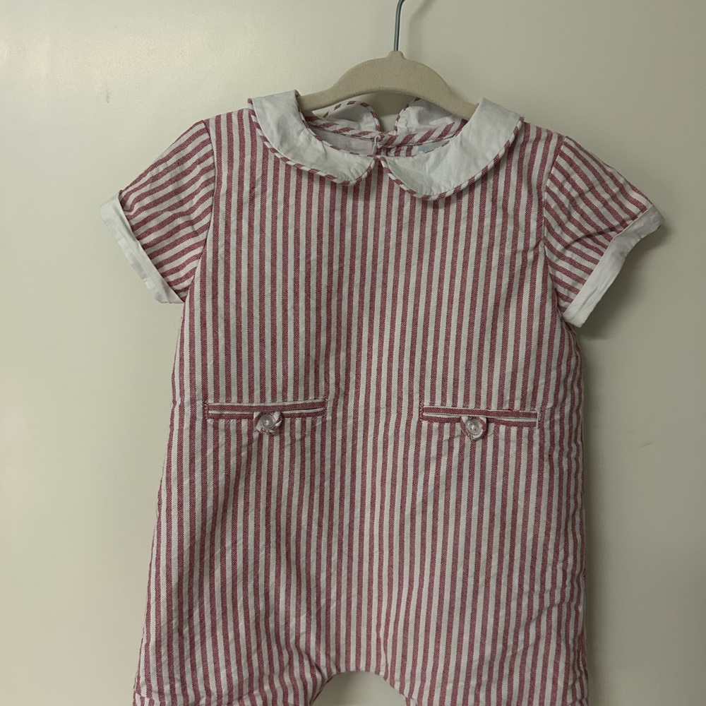 Edgehill Collection Red and White Baby Romper